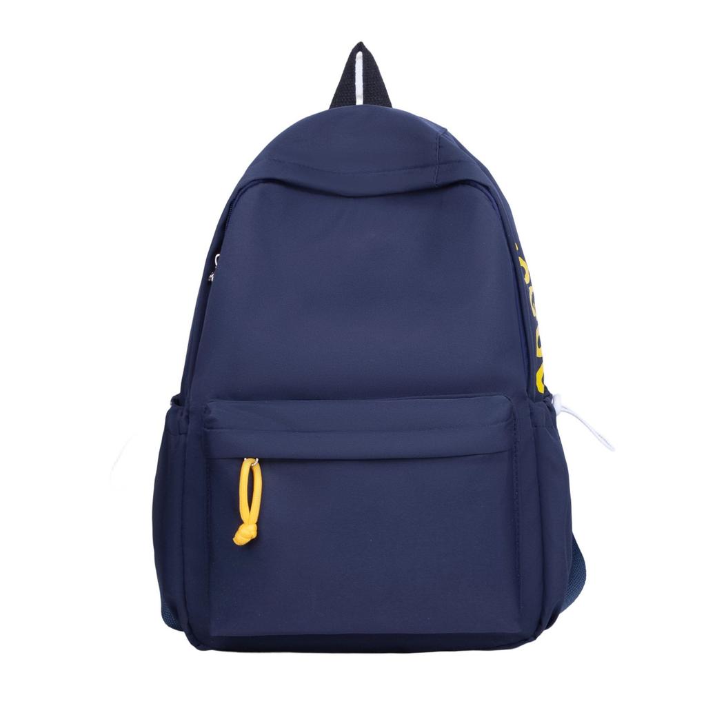 Schoolbag School bag Junior high school boys and girls travel bag Simple and versatile solid color college student backpack High school sports and