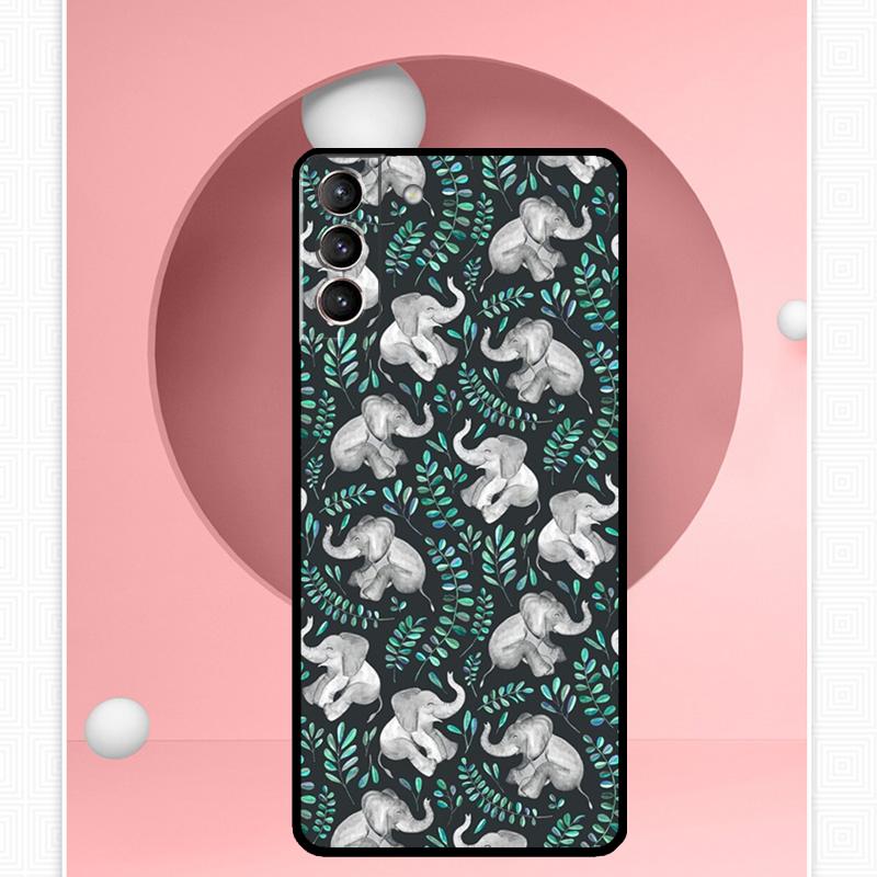 Cute Baby Elephant Case For Samsung Galaxy S22 S23 S24 Ultra Note 20 10 S8 S9 S10 Plus S21 S20 FE Soft Cover