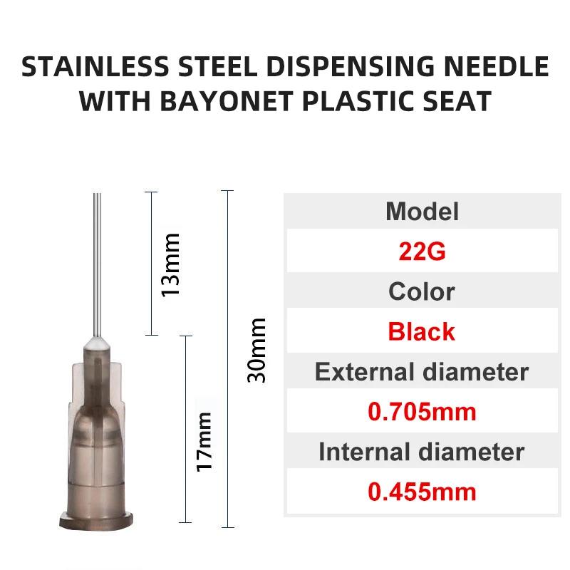 100pcs 6.5mm Dispensing Needle Glue Needle 0.5 Inch Suitable for All Glues Liquid Solder Paste Adhesives Dispenser Needle