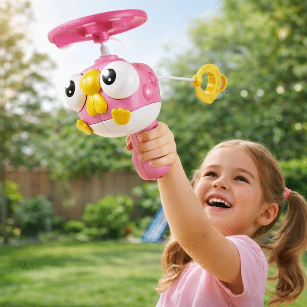 Hand-Pulled Bird launcher toy With Spinners Flying Saucer Parent-Child Interaction