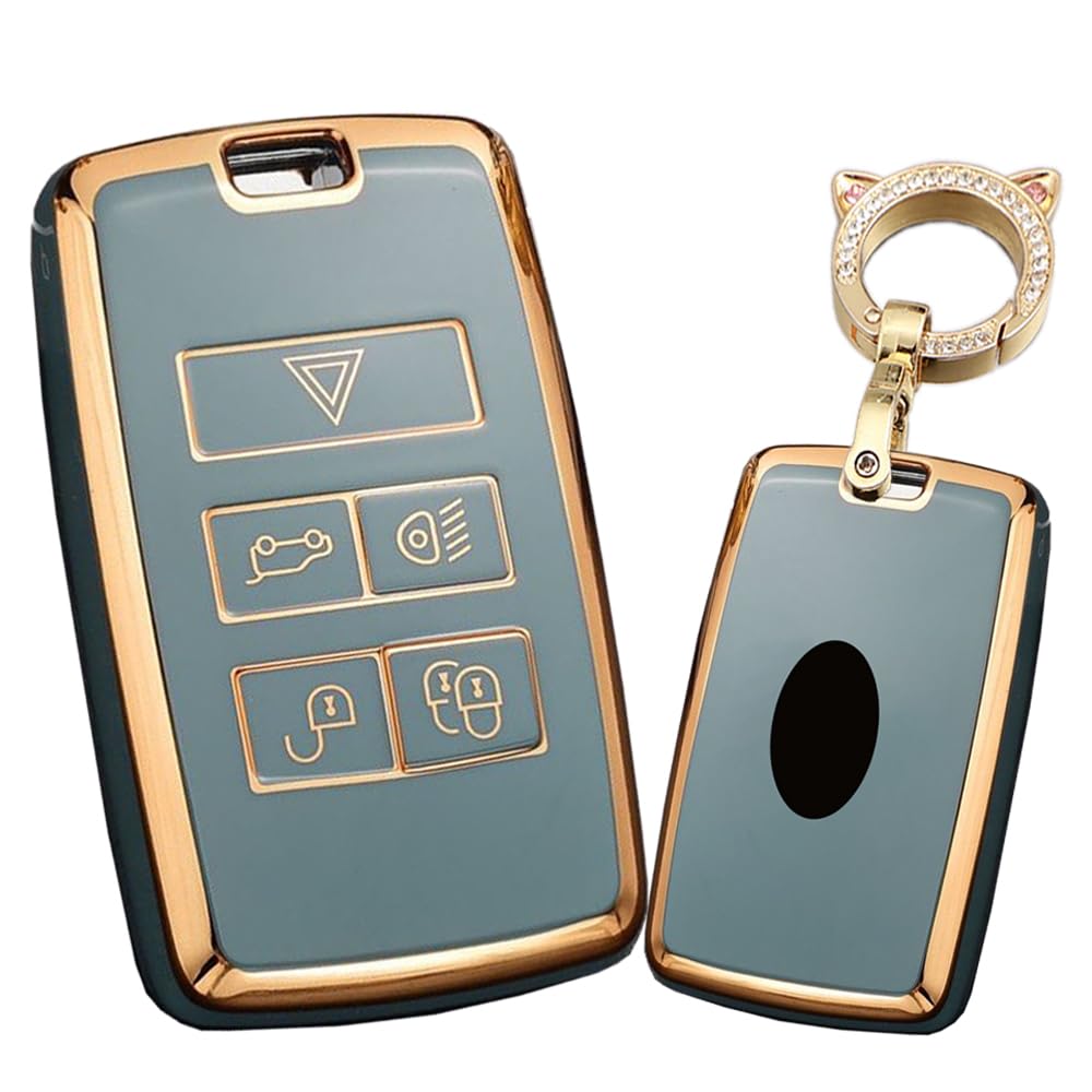 

TECART Чехол для ключа Land Rover, Накладка на ключ, Держатель для ключа, Чехол для смарт-ключа, Смарт-ключ серый