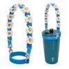 TYESO Drink Cup Holder with Cotton Rope and Silicone Straw Holder, Cute Floral Design for Portable Tumblers