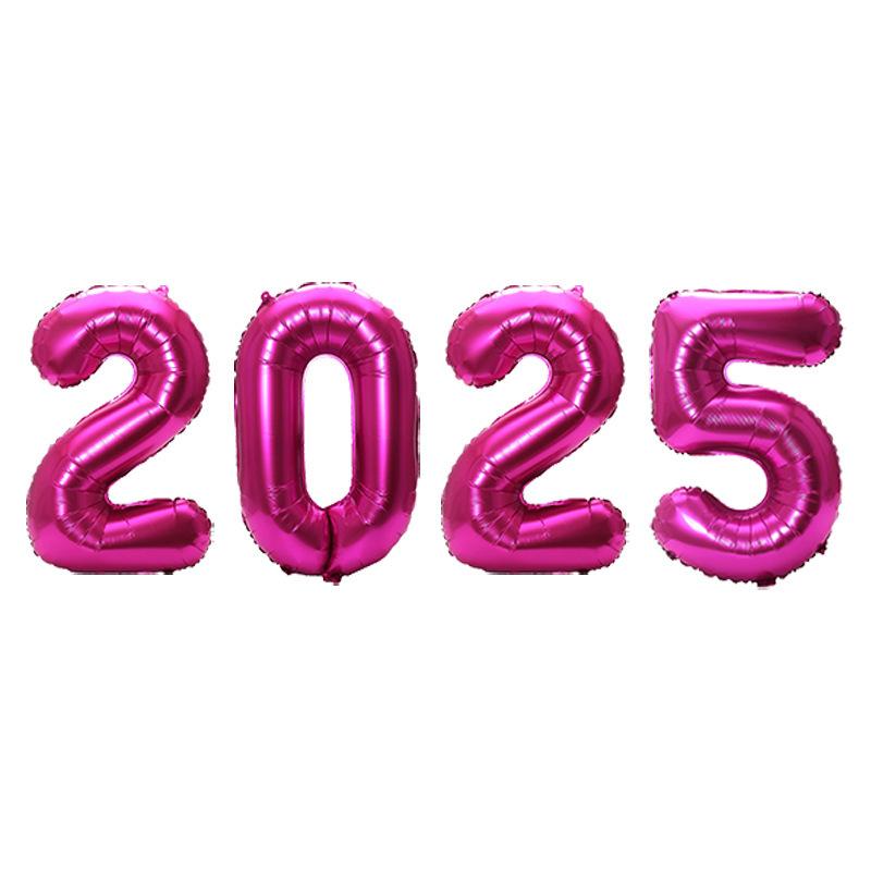 Digital Balloon 2025 Aluminum Film Set New Year'S Decoration Arrangement 16 Inches 32 Inches 40 Inches Digital Combination Independent Packaging
