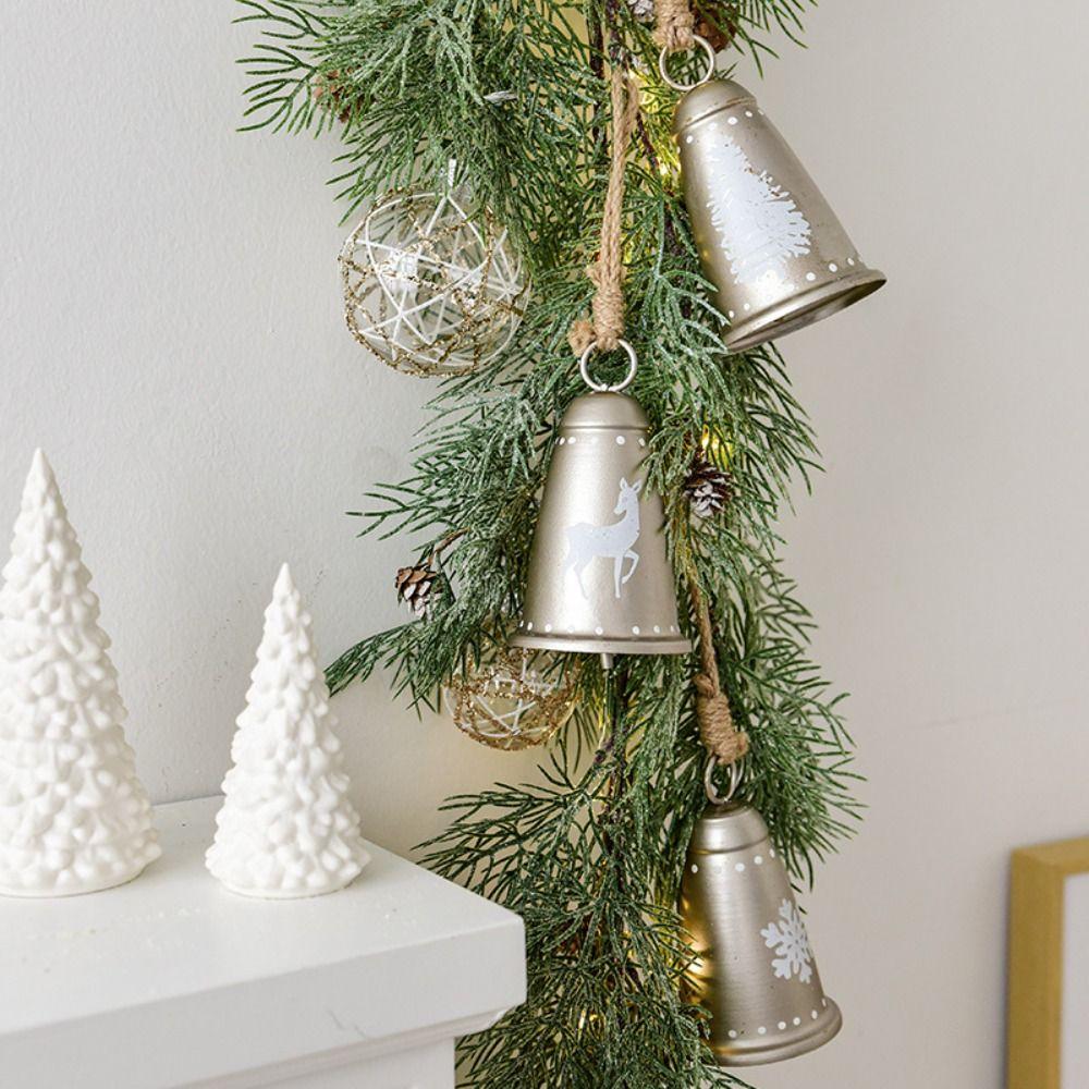 Elk Jingle Bell Pendant Snowflake Christmas Tree Decorations Gift Christmas Bell Pendant  New Year