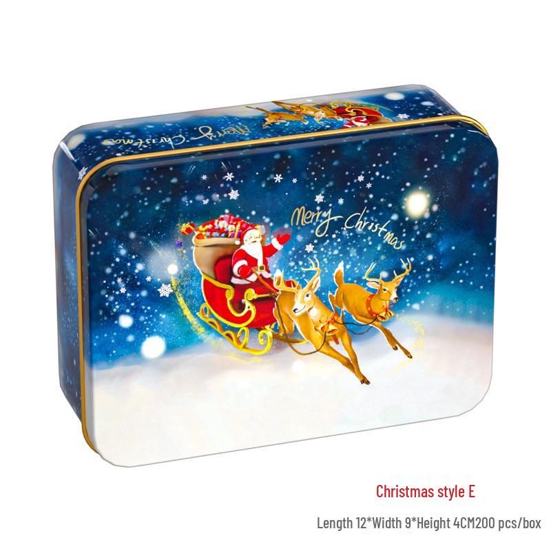 2024 Christmas Rectangle Tin Box Gift Packaging for Candy