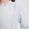 Elle Elegant Double Belt Stand Collar Spliced Midi Long Sleeve Dress Women dress Light-Blue EL50549