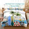 3D HD ložní souprava Queen Povlak na přikrývku Povlak na polštář Povlečení USA King Twin Full Double Single Bed Seaside Coconut Tree