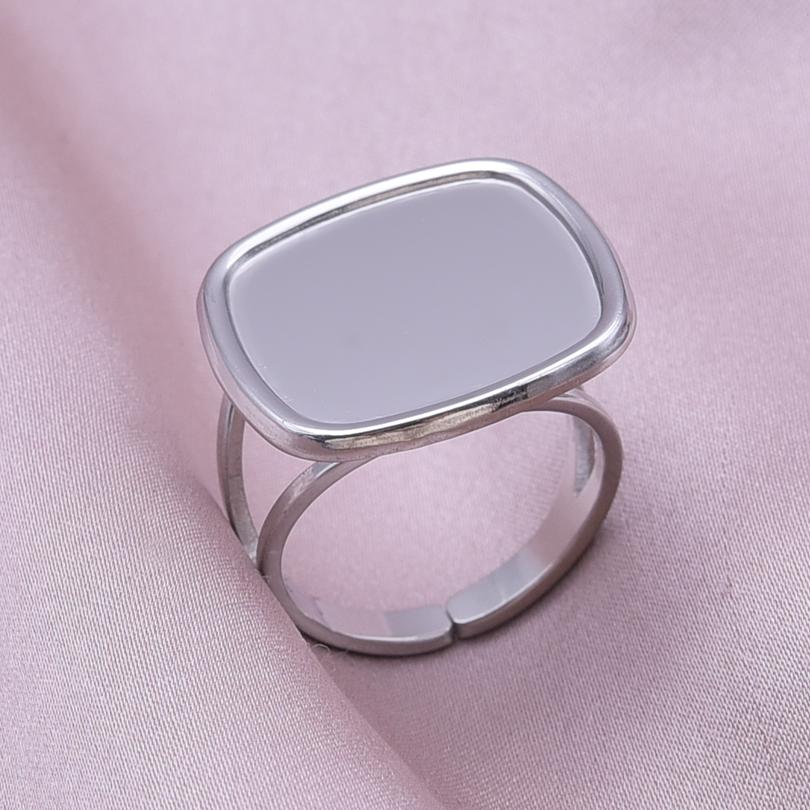 Klassisk Retro Öppningsbar Justerbar Ring Oregelbunden Geometri Hjärta Ellips Vattendroppe Glänsande Rostfritt Stålringar Semesterpresent