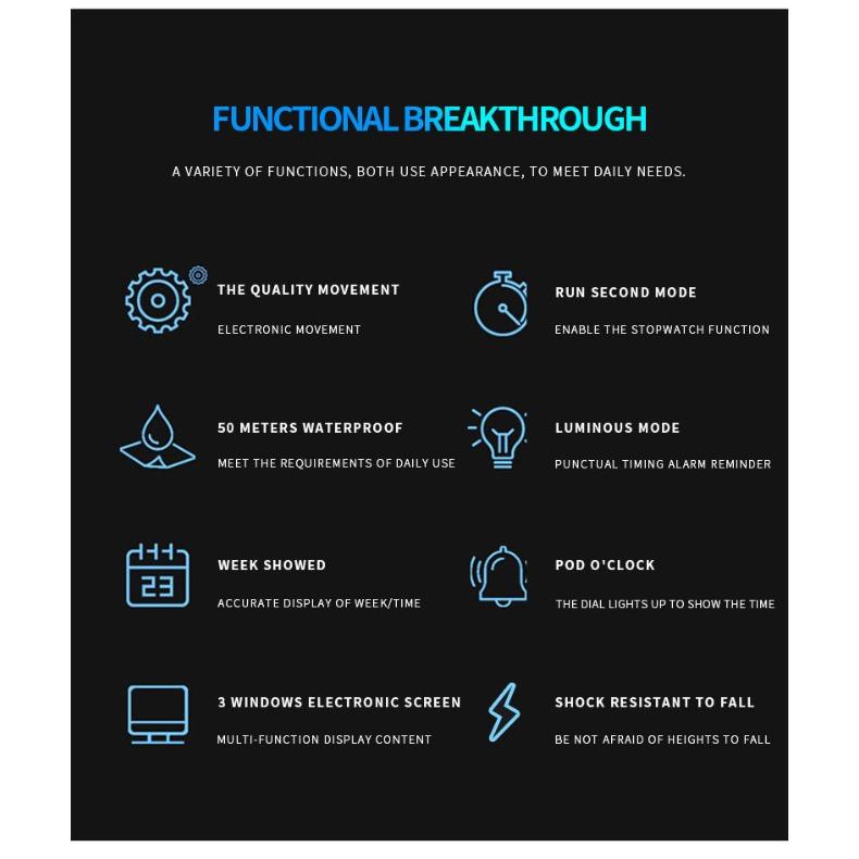 Ceas digital cu afișaj dublu SMAEL pentru studenți de sex masculin Ceas electronic cu funcție de alarmă multifuncțională anti-luminozitate în întuneric