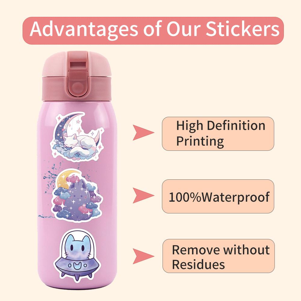 55 New Star Cat Graffiti Stickers Decorative Suitcase Scooter Cartoon Stickers
