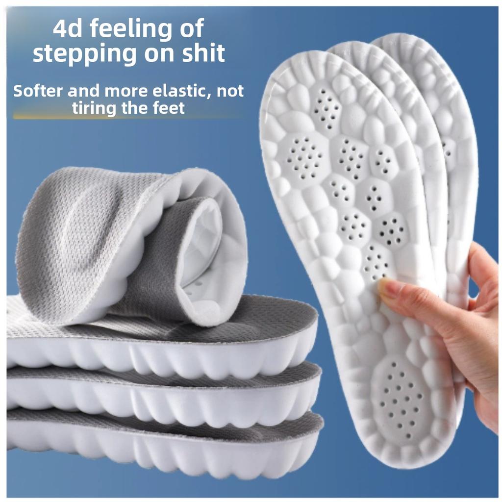 4D Sporteinlegesohle Superweiche Schuhsohlenpolster für Füße Stoßdämpfung Sneaker Schuhsohle Fußgewölbestütze Orthopädische Einlagen