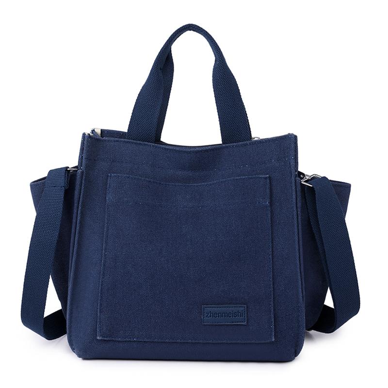

Полотняна сумка Жіноча сумка великої місткості Сумка для покупок Жіноча сумка через плече Сумка-тоут синій