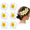 Fermagli per capelli con fiori hawaiani, Fermagli per capelli in schiuma di frangipani, Decorazioni per feste tropicali hawaiane, vacanze al mare/piscina Forniture per feste hawaiane, Nuziale