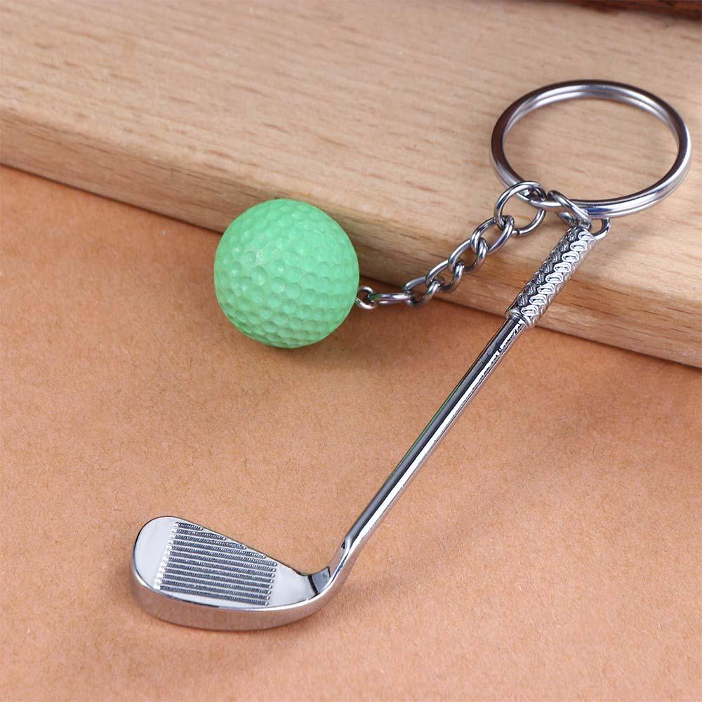 Key Chain Bag Charms Souvenir Ball Metal Keychain Mini Golf Racket Ball Pendant Golf Ball Key Chain