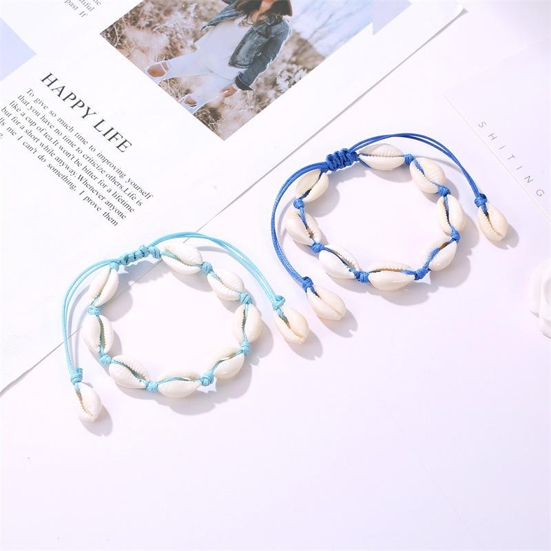 Fußaccessoires, Modische und schlichte handgewebte Muschelfußkettchen in Europa und Amerika, Verstellbare Größe