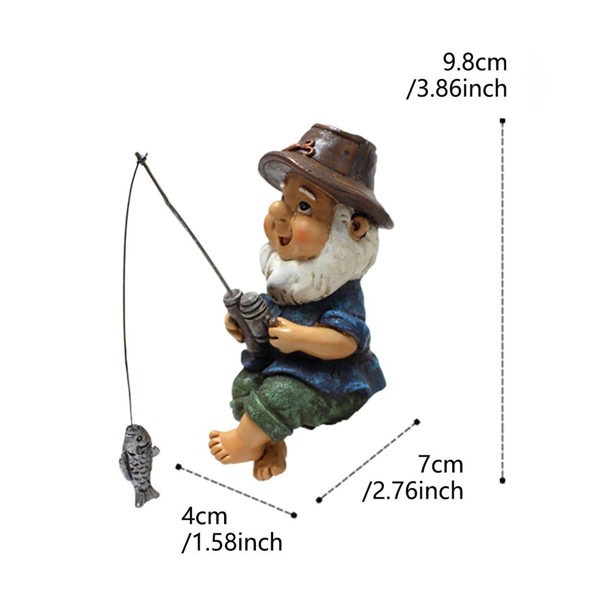 

Resin Fishing Gnome Garden Statue: Bonsai & Pond Decor