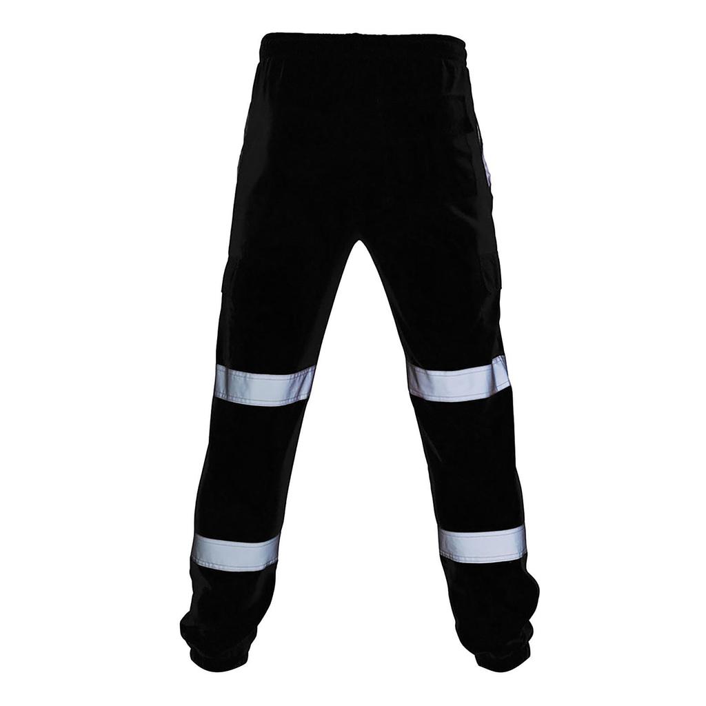 Men Road Work High Visibility Overalls Casual Splicing Casual Trouser Pants