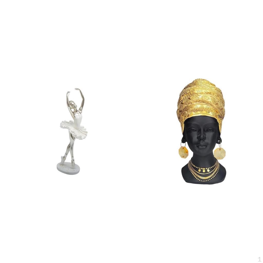Modern Dancing Girl And African Woman Resin Figurine Creative Art Sculpture Desktop Ornament for