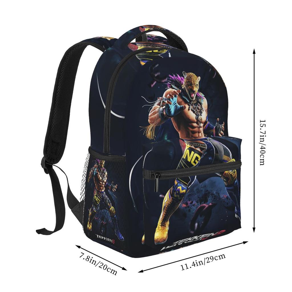 TEKKEN King Game Anime Backpacks Boys Girls Bookbag Children School Bags Cartoon Travel Rucksack Shoulder Bag Large Capacity