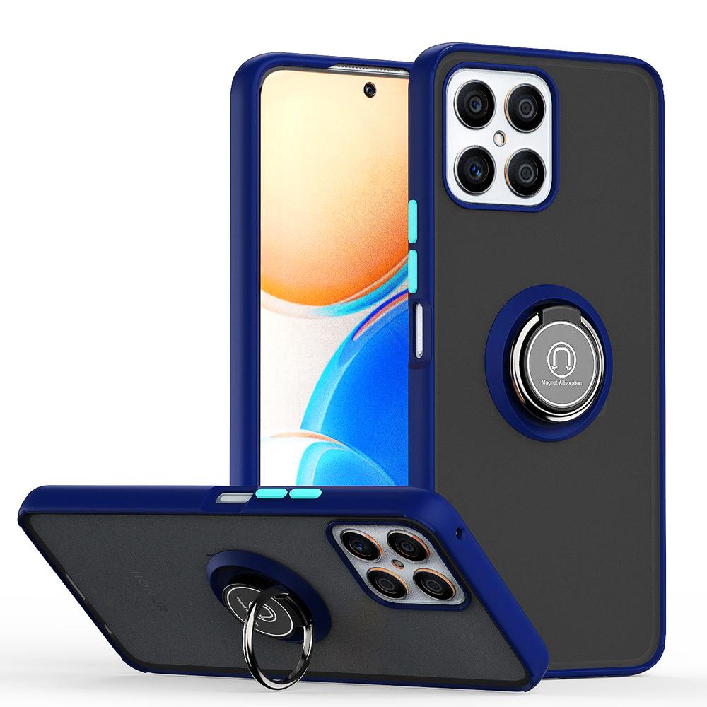 Clear Keysion Matte Phone Fashion Case For Honor X8 Transparent Shockproof Ring Stand Phone Back Cover For Huawei Honor X30i