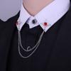 Rhinestone Star Collar Brooch Chain Double Layer Chain Chain Brooch New Lapel Pin