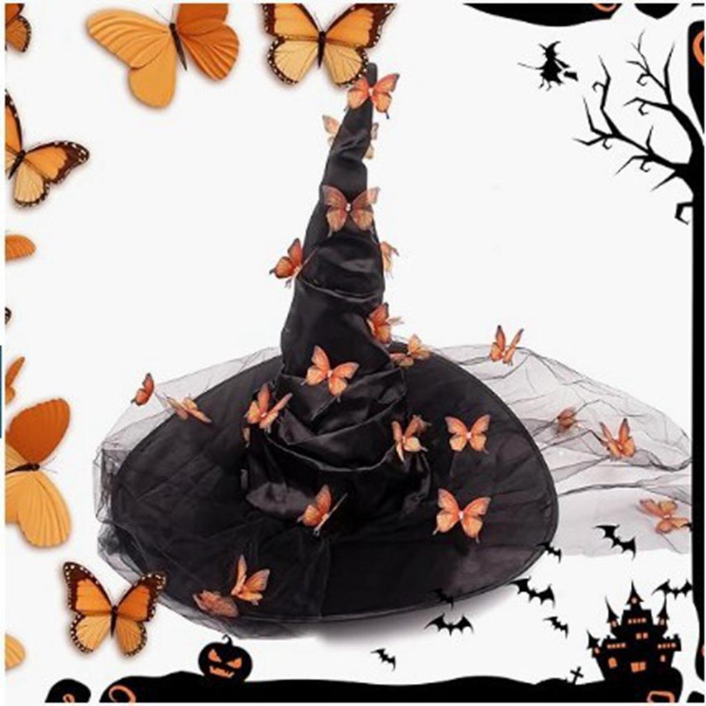 Halloween Women's Witch Hats, Folded Pointed Hats, Wide-brimmed Witch Hats Are For Adult Halloween And Stage Performances.