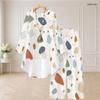 Plus Size Women Abstract Printed Two Piece Set Round Neck Long Sleeve High Low Top Wide Leg Pants
