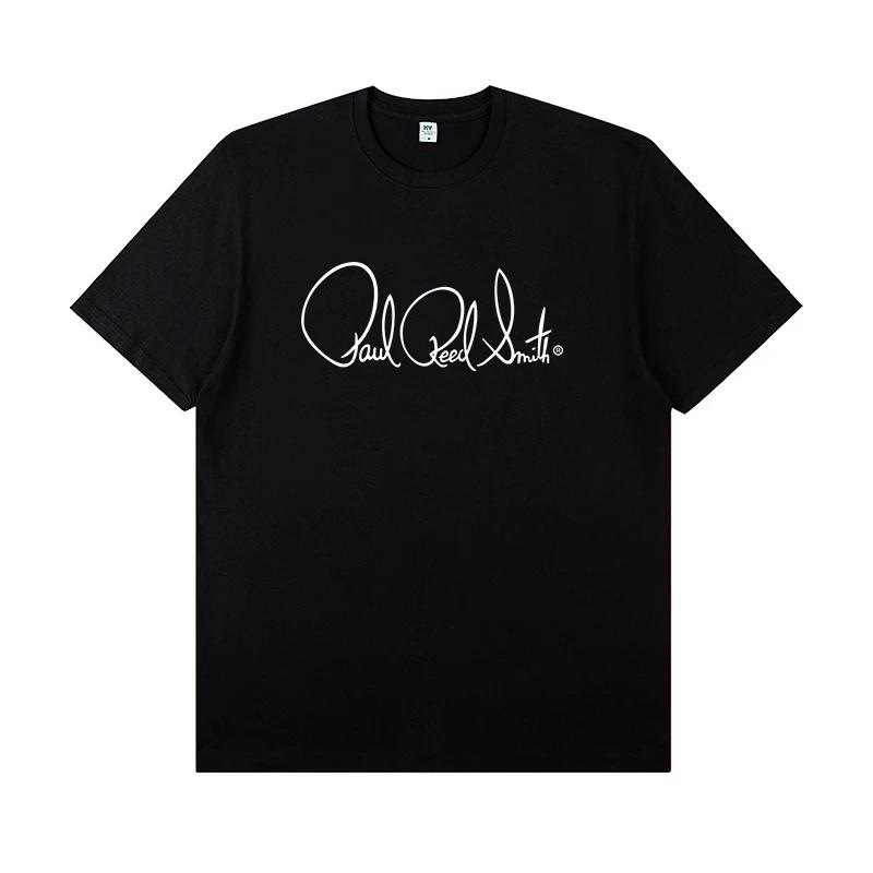 PRS Electric Guitar Peripheral Pattern Round Neck Rock T-shirt Short Sleeve Band Lead Singer Guitarist Practice T-shirt Tops