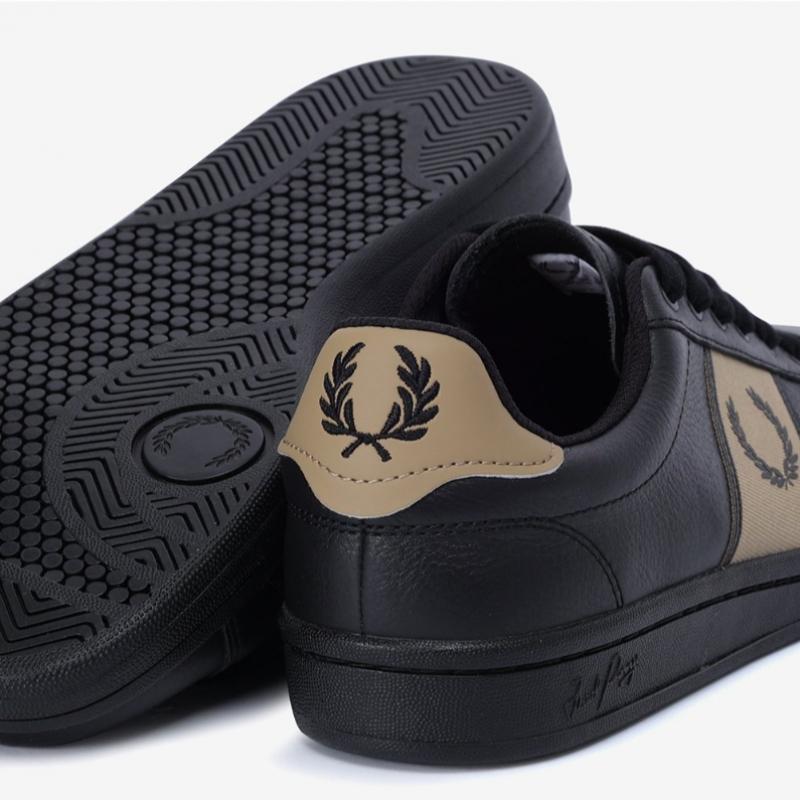 Fred Perry Men S Black Leather SneakerS Sfpm2416304 U78