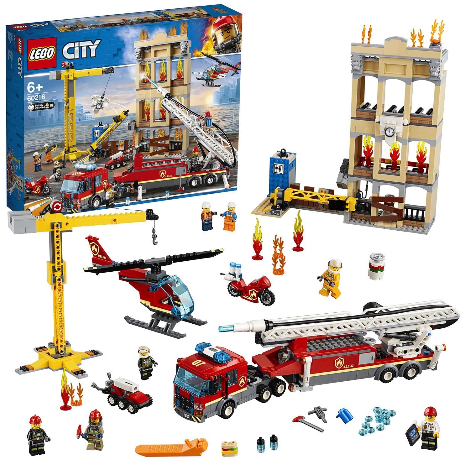 

LEGO City Fire Brigade 60216 Building Blocks Toy for Boys, Car