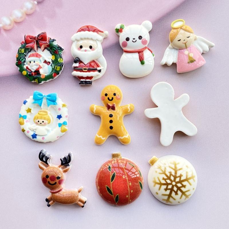 10/20Pcs New resin Cute Mixed Christmas series Flat back Cabochon Scrapbooking Hair bow Center Embellishments DIYAccessories F37