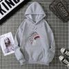 Winter Trend Simple Printed Hoodie Women's Top Fashion Women 100% Pure Cotton Black Loose and Comfortable