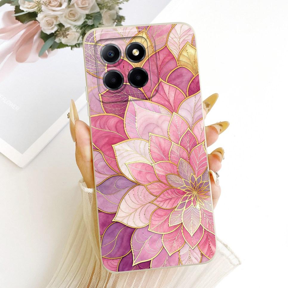 For Honor X8B X8C X8A Phone Case Daisy Flower Butterfly Bow Pattern Girly Casing Soft Liquid Silicone Shockproof Back Cover