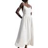Spring new, elegant and sexy solid color Mori high-waisted suspender dress