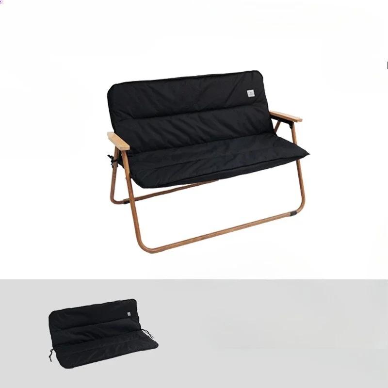 

103x76.5cm Padded Quilt Camping Chair Cushion Outdoor Folding Garden Camping Seat Mat With Fasten Strap Chair Cushion чорний