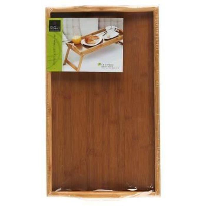 Tray - Breakfast In Bed - Bamboo - With Folding Legs - Rectangular