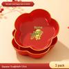 Red Wedding Candy Dish & Engagement Centerpiece Set: Happy Plate for Dried Fruits & Housewarming