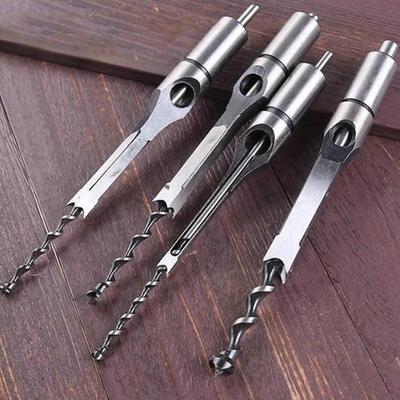 1 Pcs Square Hole Drill Bits 1/4in 5/16in 7/16in 1/2in HSS Mortising Chisel Bits for Wood