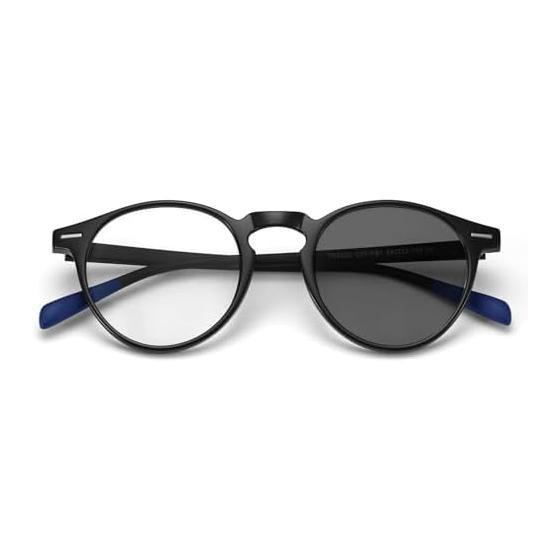[Dollger] Blue Light Cutting Glasses TR90 Dimming Glasses Discoloration Computer Glasses Modern Glasses Round Glasses Glasses UV Protection PC