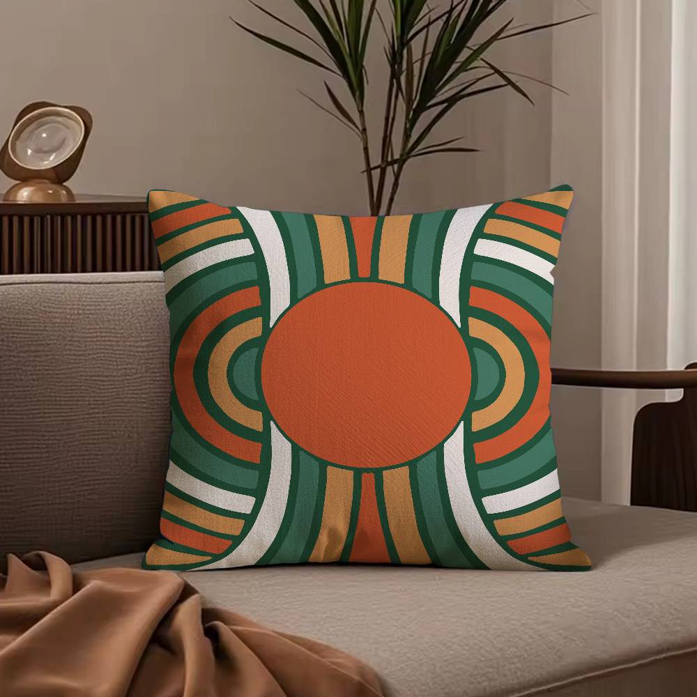 Fashion Bohemia Green Pillow Case Anti-dustmite Pillowcase Invisible zipper silky short plush Sofa cushion cover