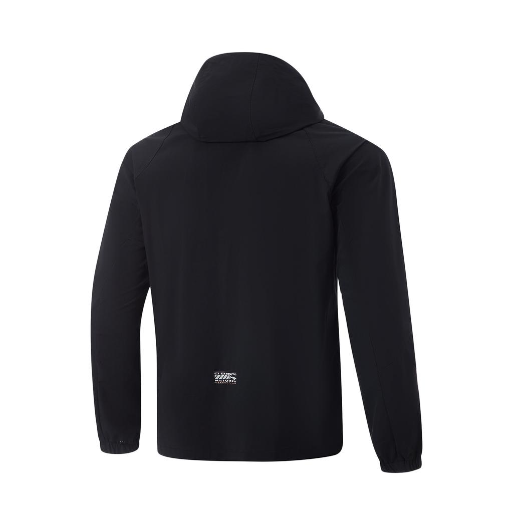 Li-Ning Fitness Series Solid Color Long Sleeve Water-Resistant Windbreaker Men Outerwear Black AFDU157-1