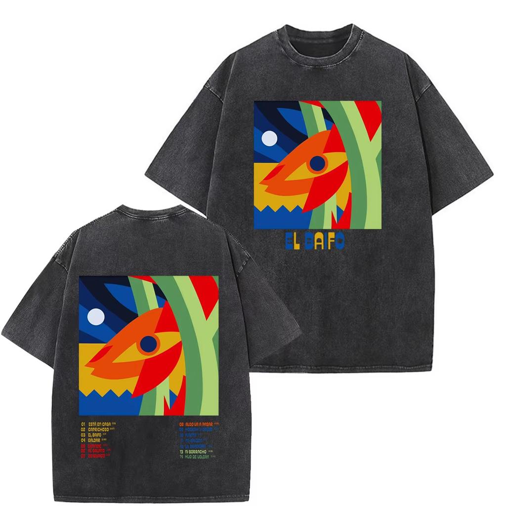 QUEVEDO EL BAIFO Album 2026 Tour Graphics Vintage Washed Tees Men Women Fashion T-shirts Loose Oversized Unisex Harajuku high quality