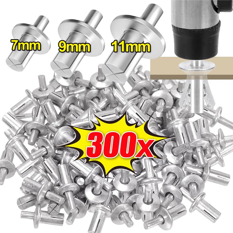 Hammer Drive Expansion Rivets Percussion Expansion Aluminum Nail Head Piercing Knock Type Small Tapping Screws Fasteners Kits