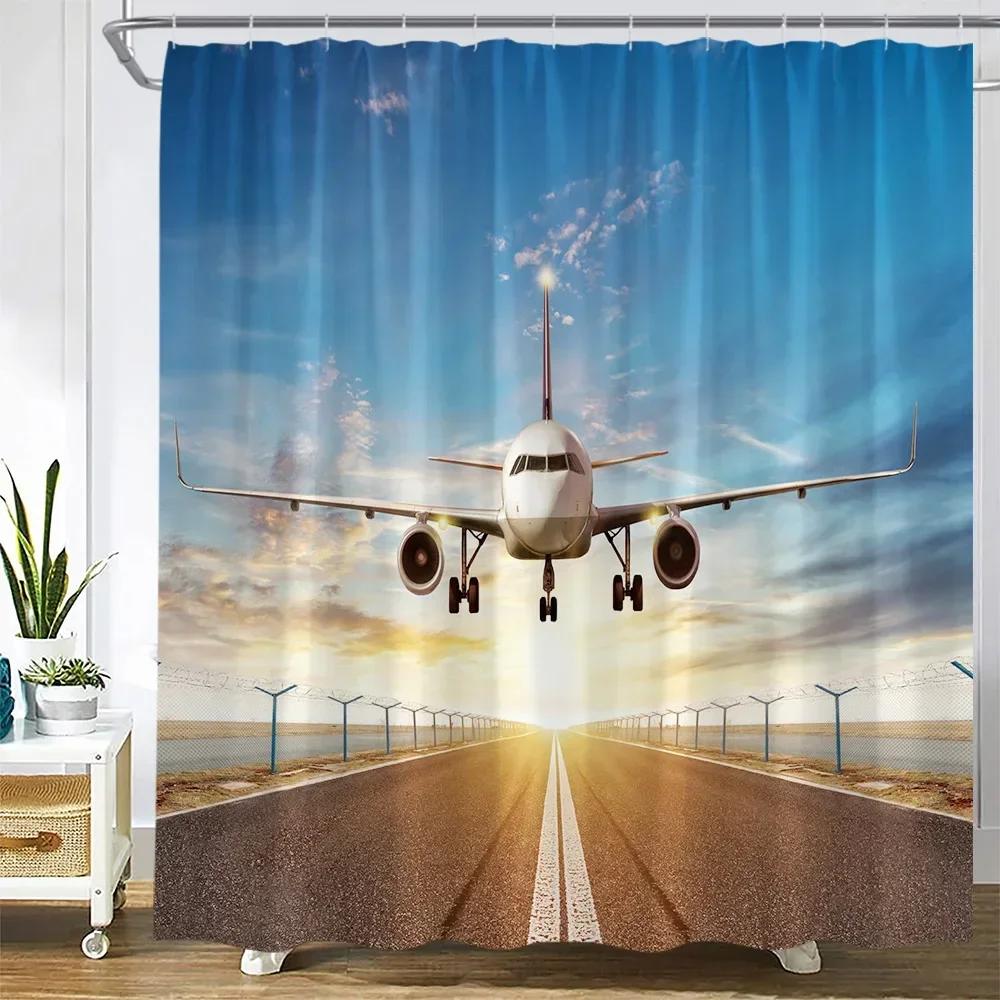 Vintage Train Shower Curtain Retro House Dry Grass Autumn Nature Scenery Bath Curtains Modern Fabric Home Bathroom Decor Sets