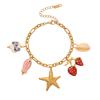 New Trendy Women's Vacation Shell Conch Strawberry Starfish Flower Fish Pendant Bamboo Chain Necklace