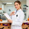 Badge Clip for Work Clothes Halloween Black Cat Pumpkin Reel, Retractable with 360 Degree Rotating Clip, Acrylic Decorative Reel ID Card Holder