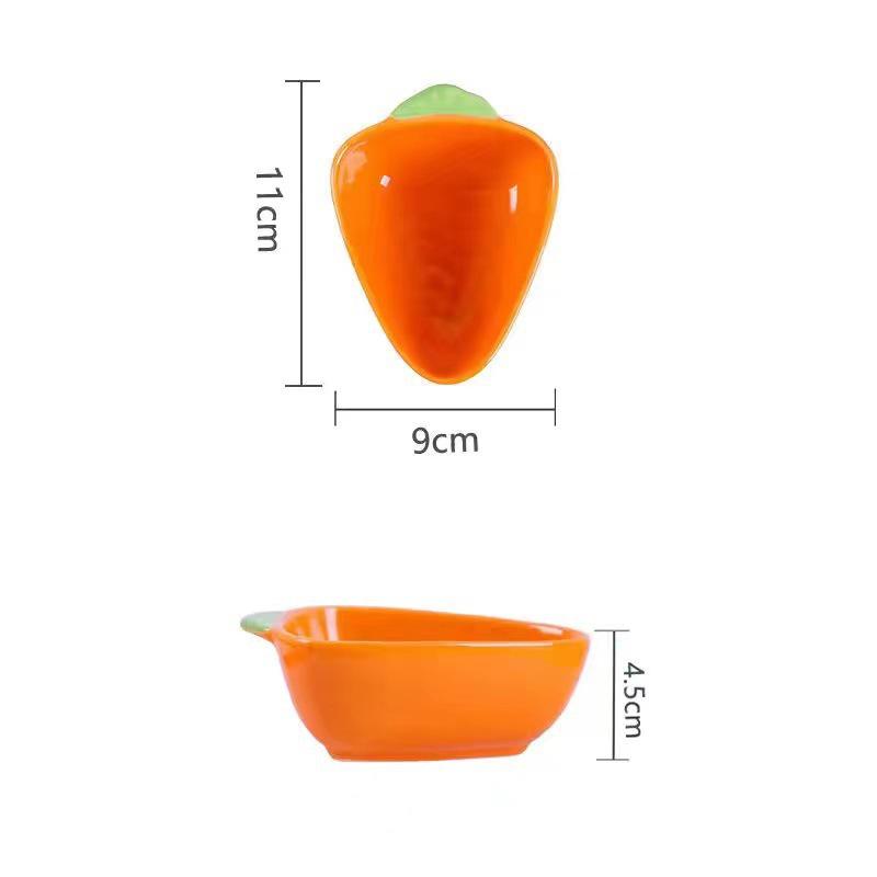 Creative Ceramic Multi-use Dipping Dish: Cute Fruit & Seasoning Tray for Soy Sauce, Vinegar, Hot Pot, and More.