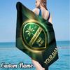 Custom Name Saudi football Beach Towel - Soft, Ultra-Absorbent Microfiber, Lightweight, Perfect for Beach, Parties, Travel, Camping