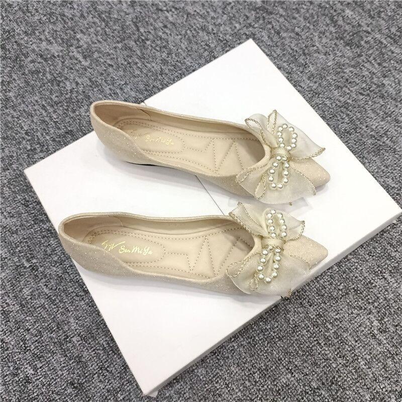 Slip-on Shoes for Women Popular With Bow Woman Flats Quick Delivery Elegant and Fashionable Pointed Toe Wedding Bride Shoe Sale