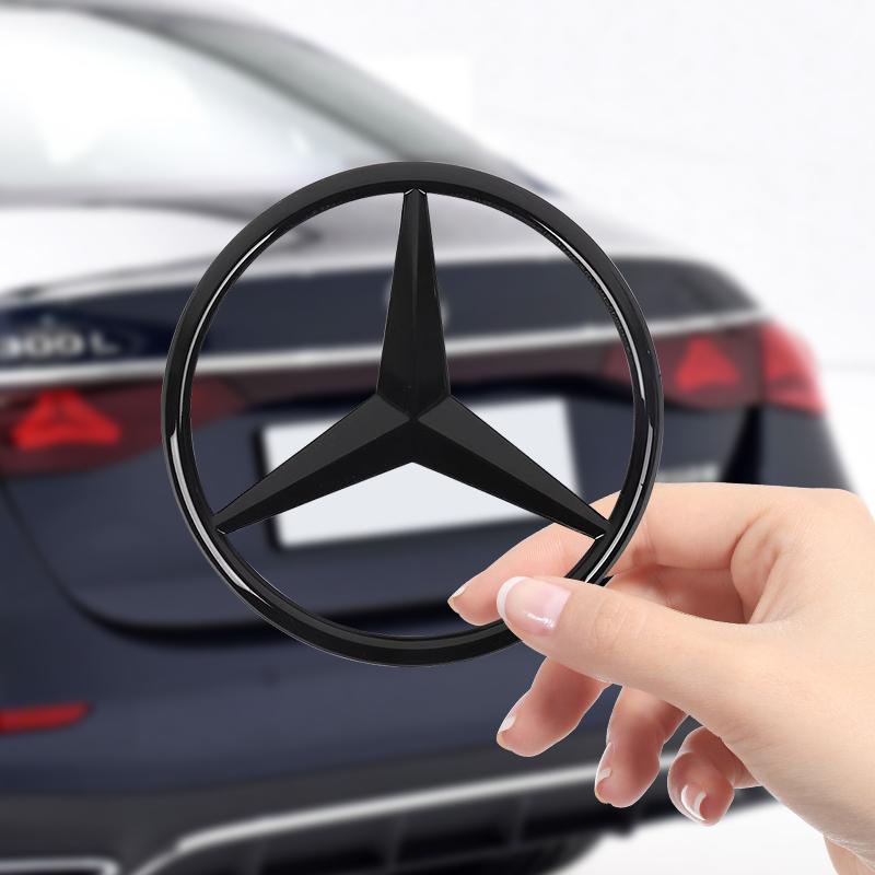 CQP1 3D ABS 90mm Car Rear Trunk Logo for Mercedes Benz Star Emblem Stickers AMG E S A B Class GLE GLS CLS GLC CLA GLA GLK W205 C300